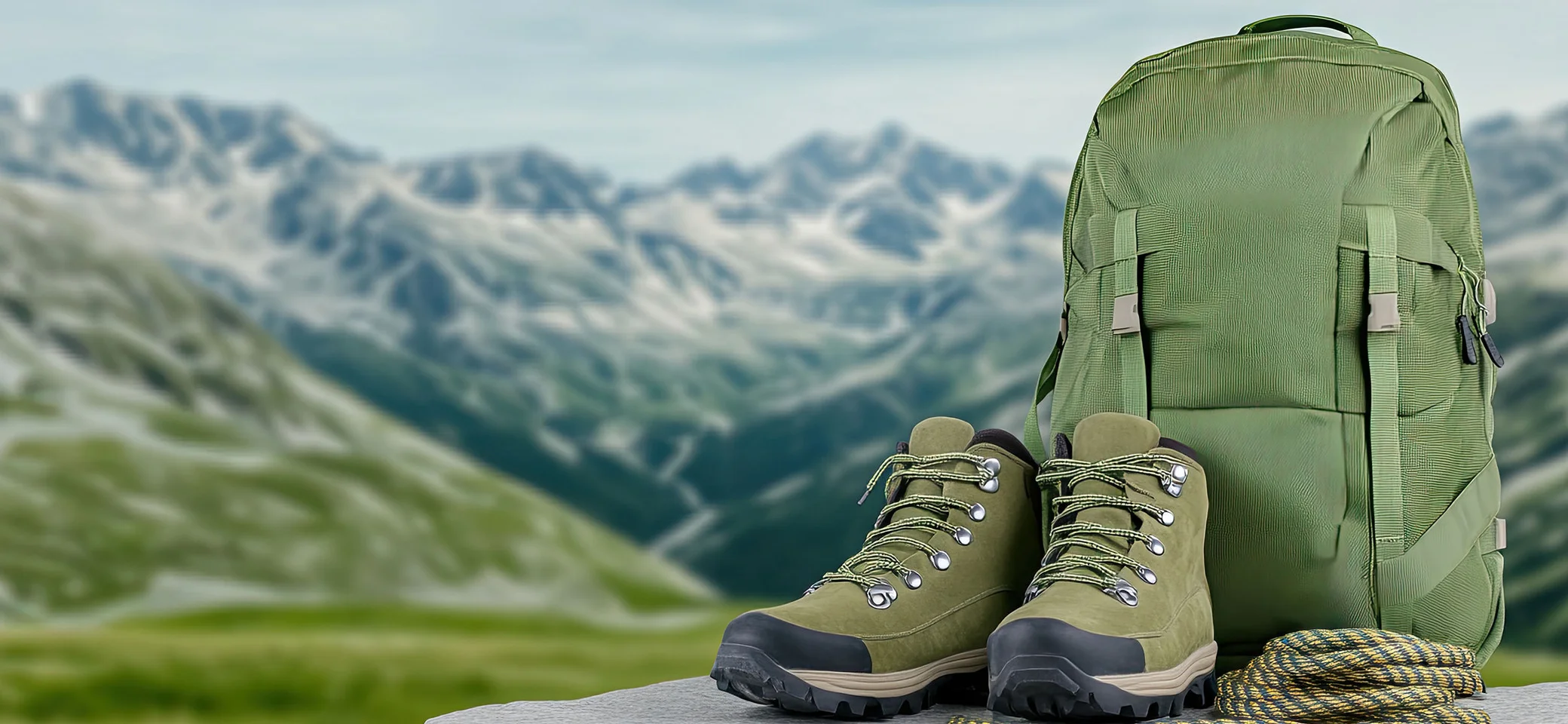 Wanderschuhe Seil Berge | © Generiert mit KI – stock.adobe.com