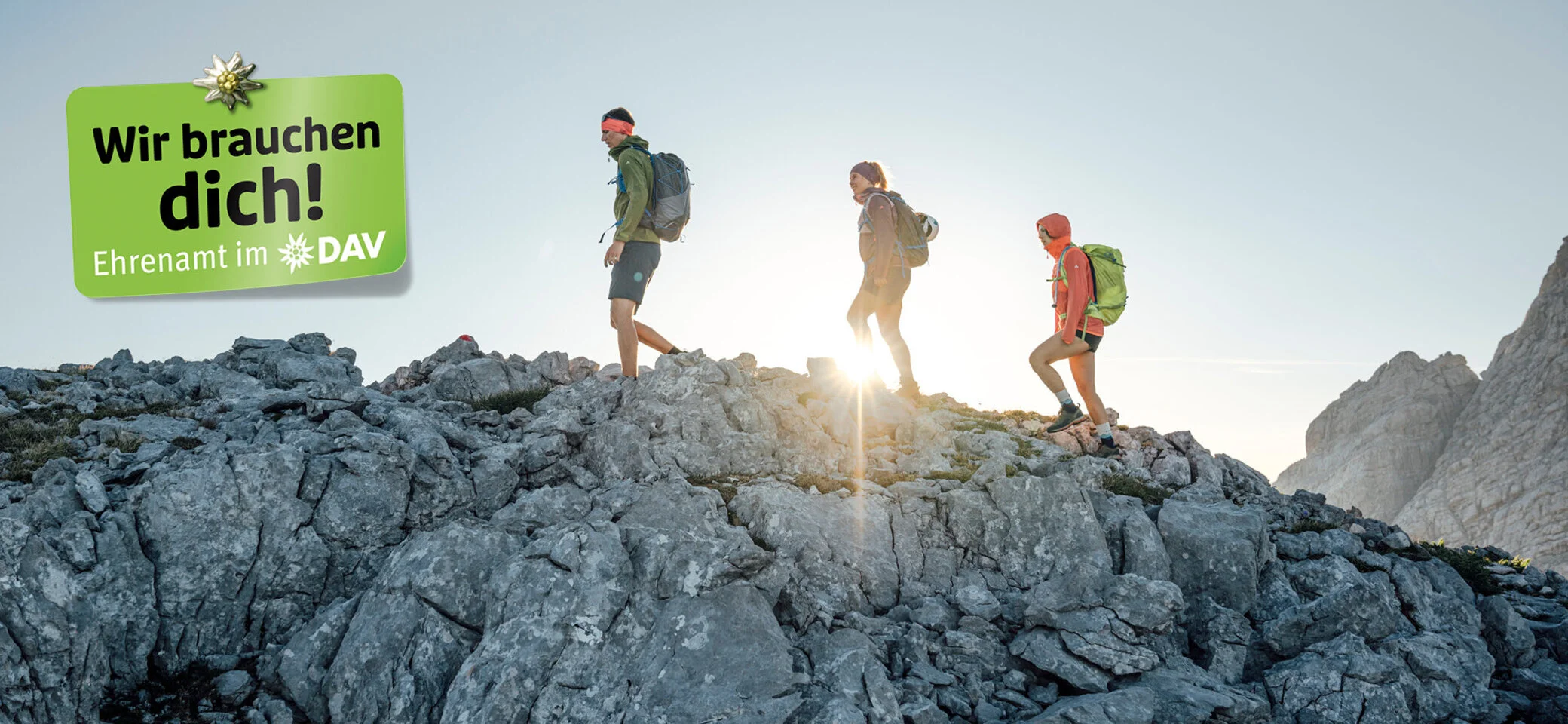 Kampagnenmotiv: Ehrenamtliche Unterstützung beim DAV - Imagefoto | © DAV /Julian Rohn